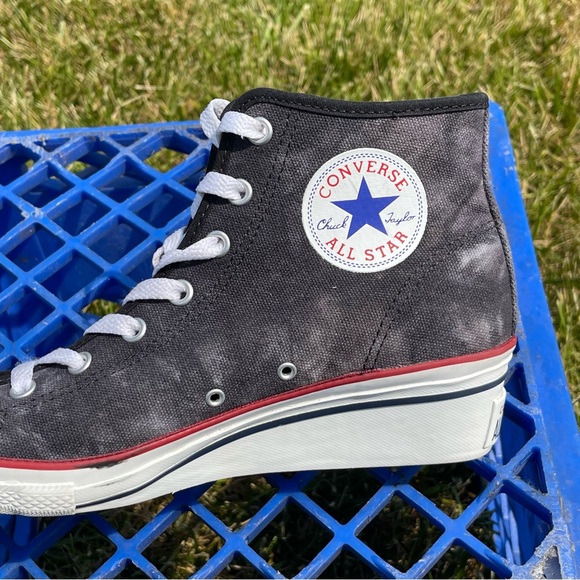Converse Chuck Taylor Women Size 7 Hi-Ness Wedge Shoes Black White Camo 542470C - Picture 8 of 13